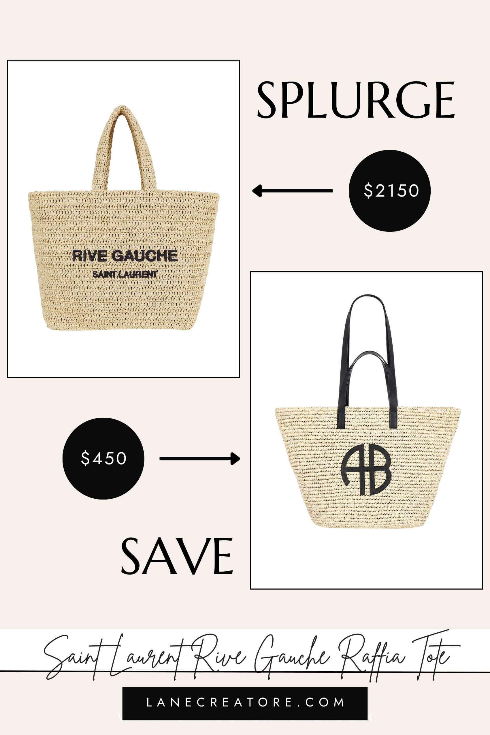 rive gauche raffia tote dupe