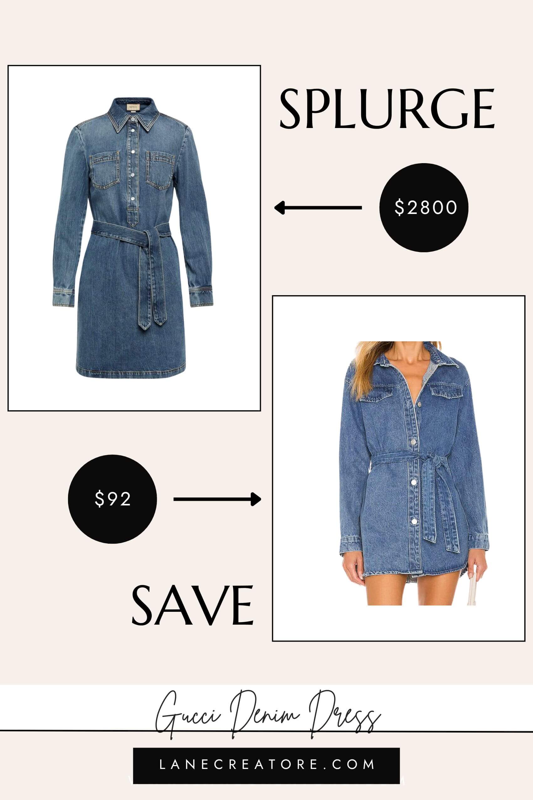 gucci denim dress dupe