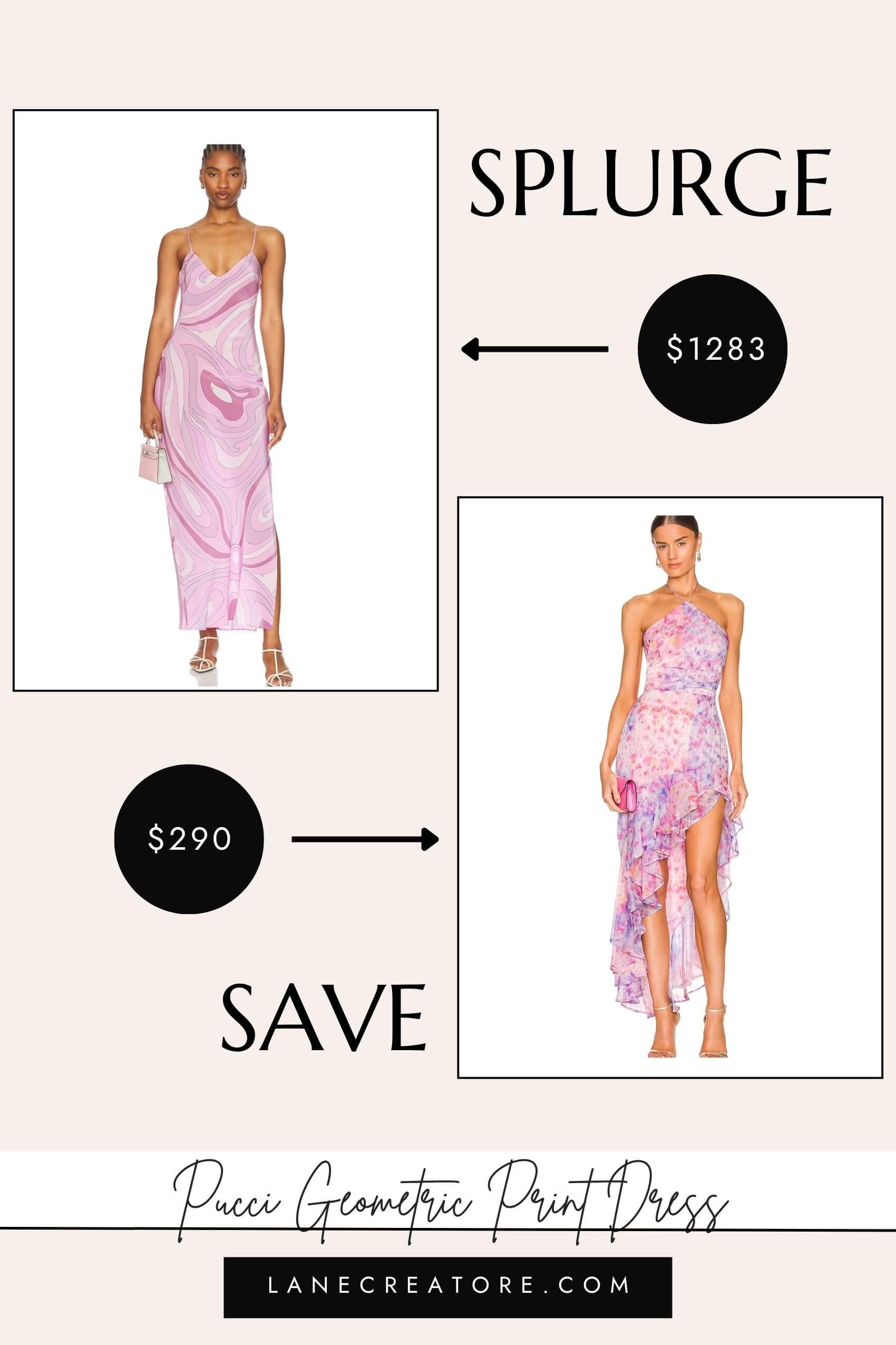 pucci pink geometric dress dupe