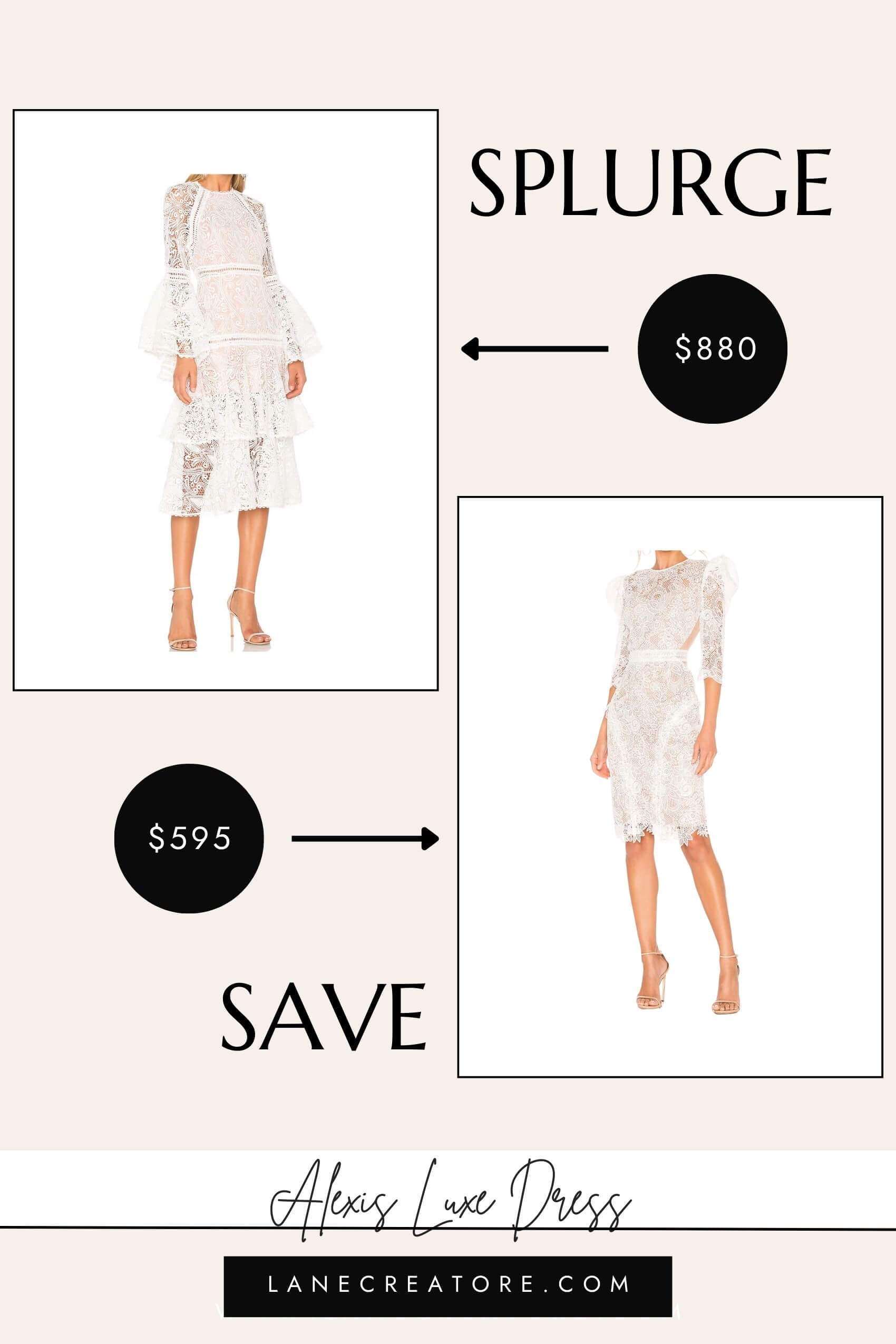 alexis white lace dress dupe