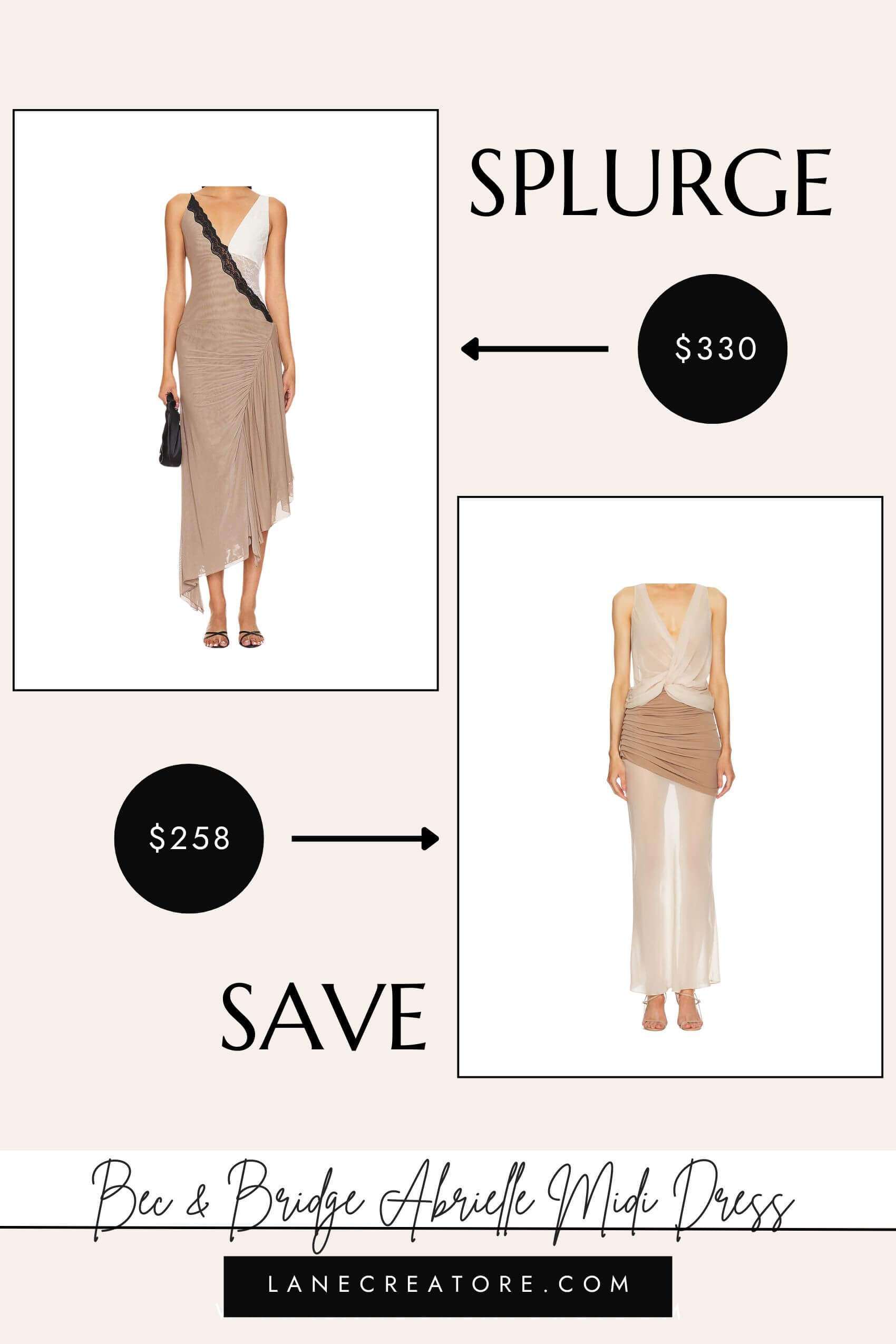 bec and bridge draped dress dupe