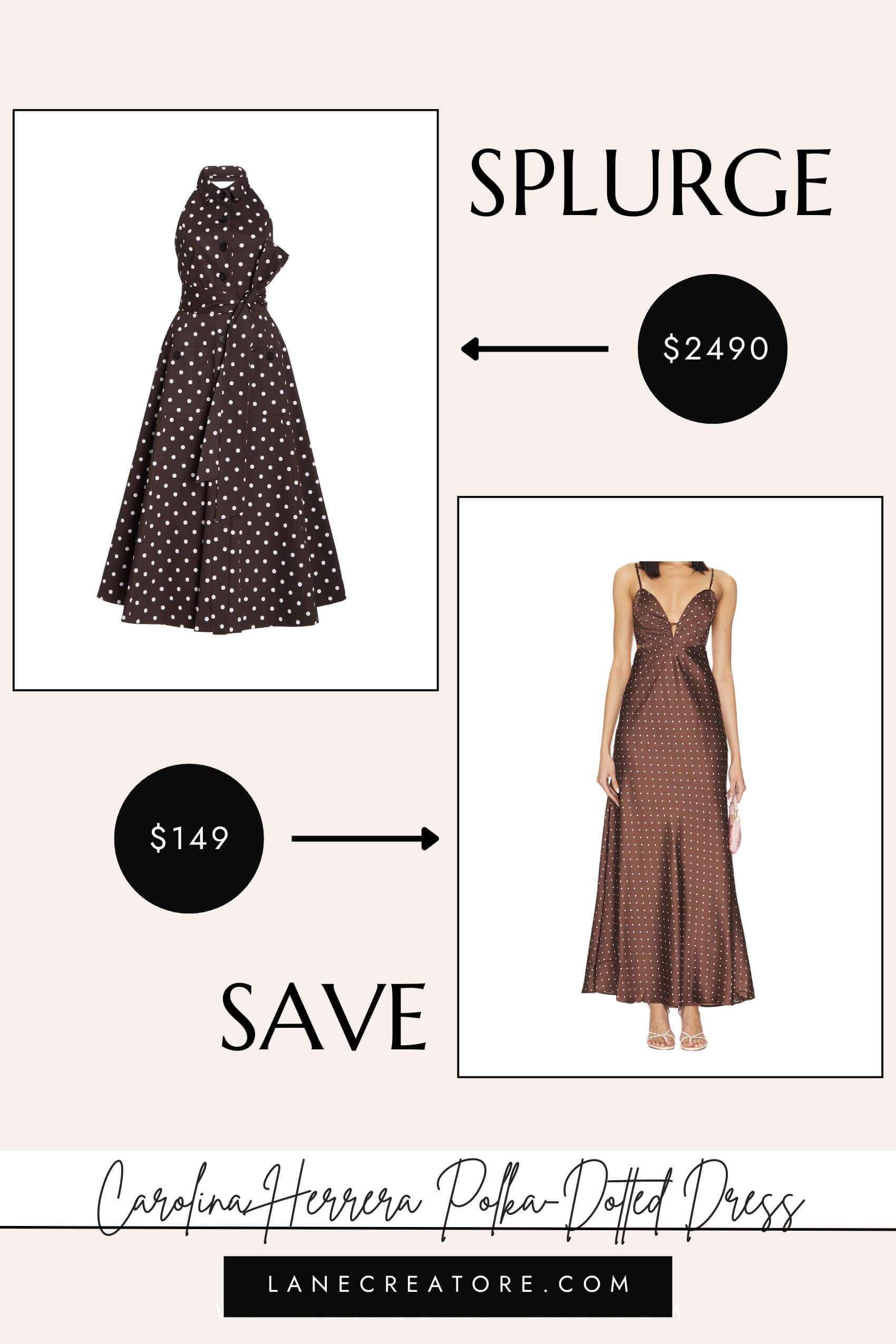 carolina herrera polka dot dress dupe