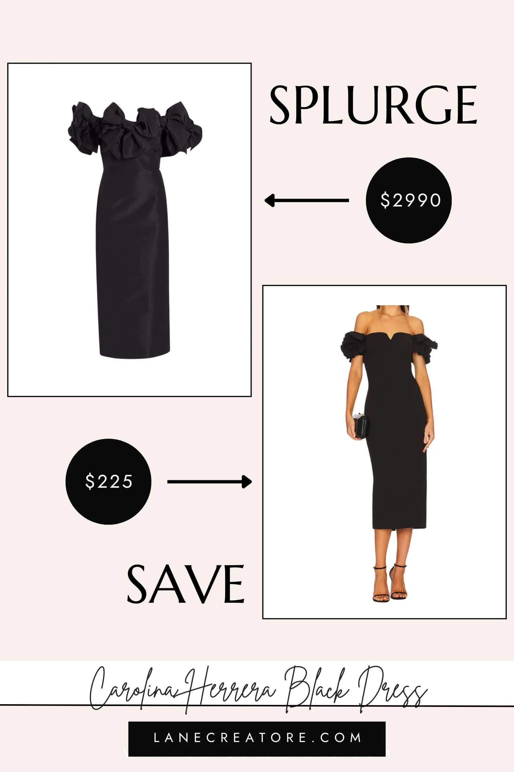 carolina herrera black dress dupe