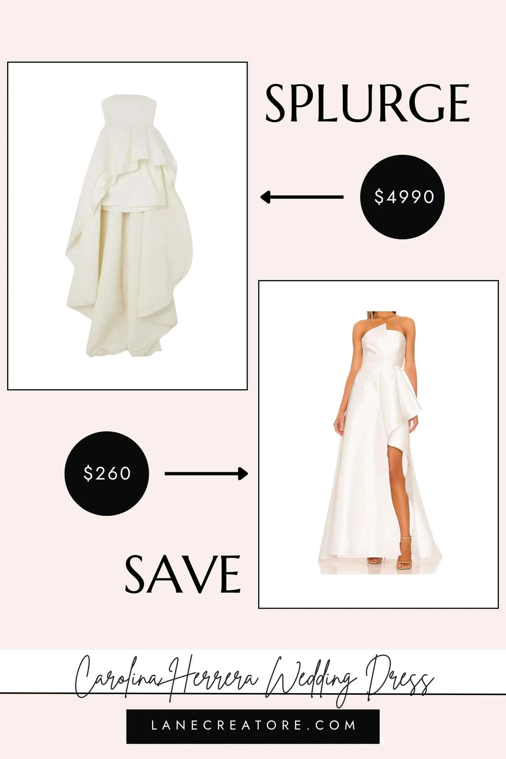 carolina herrera wedding dress dupe 