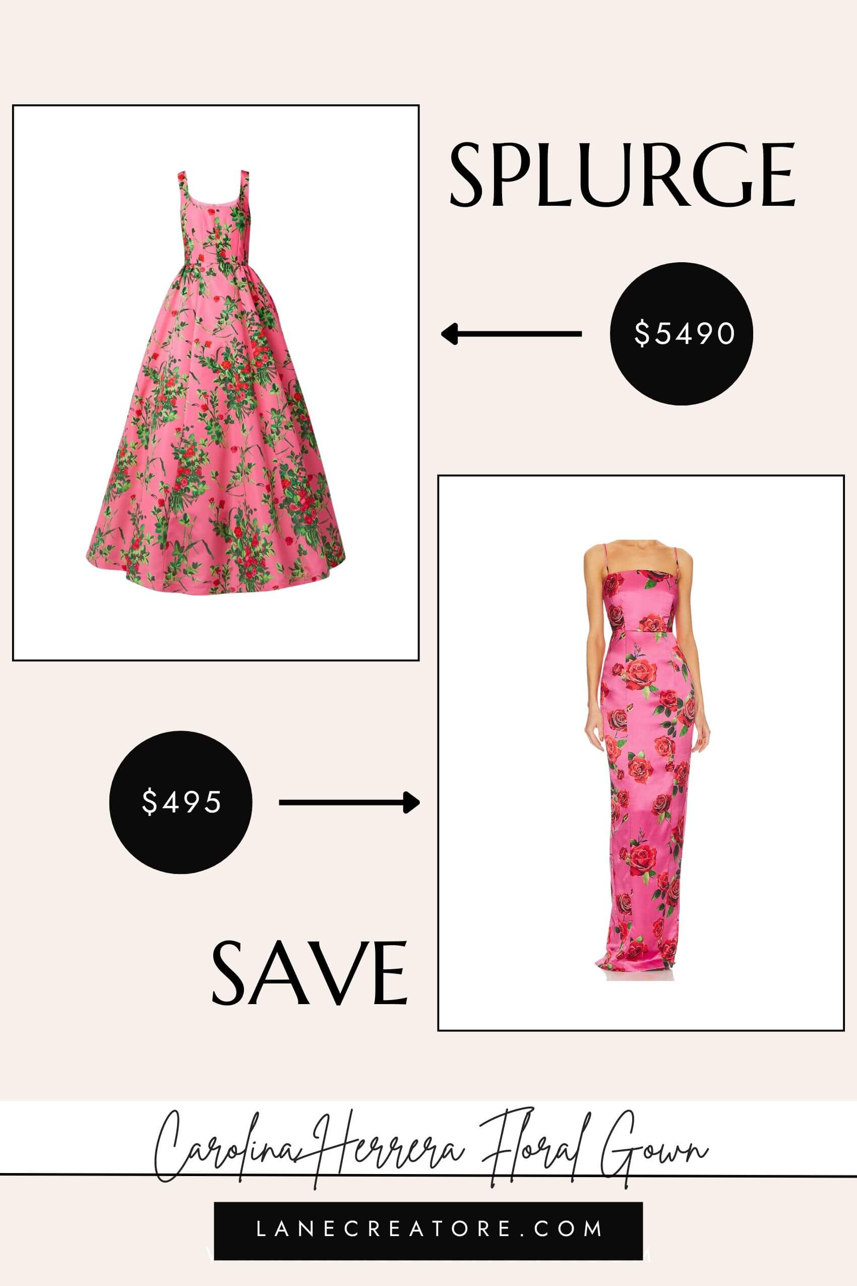 carolina herrera floral gown dupe