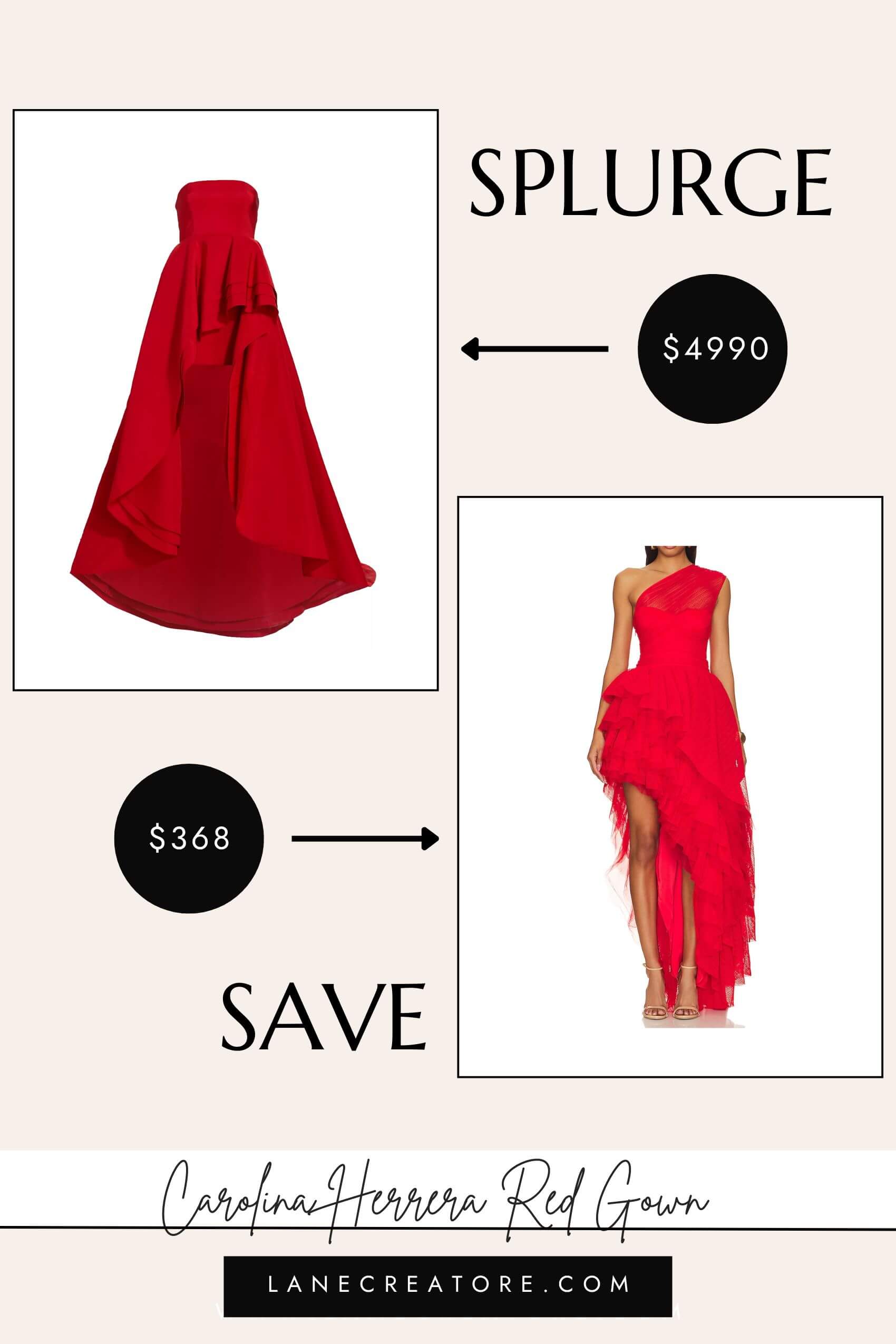 carolina herrera red dress dupe