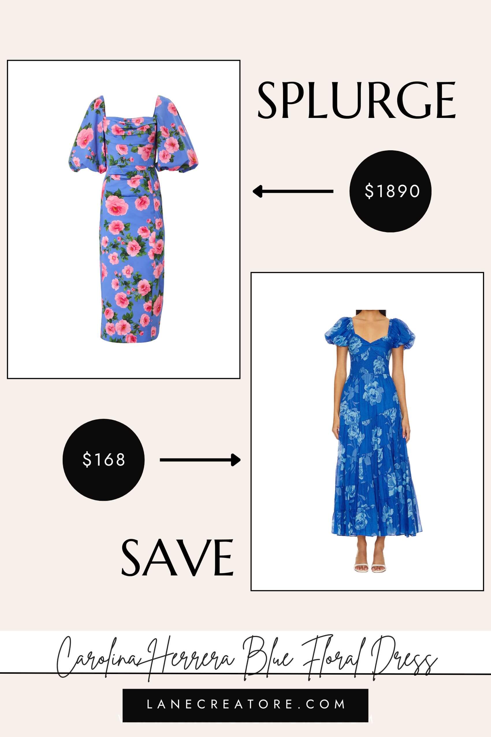 carolina herrera blue dress dupe