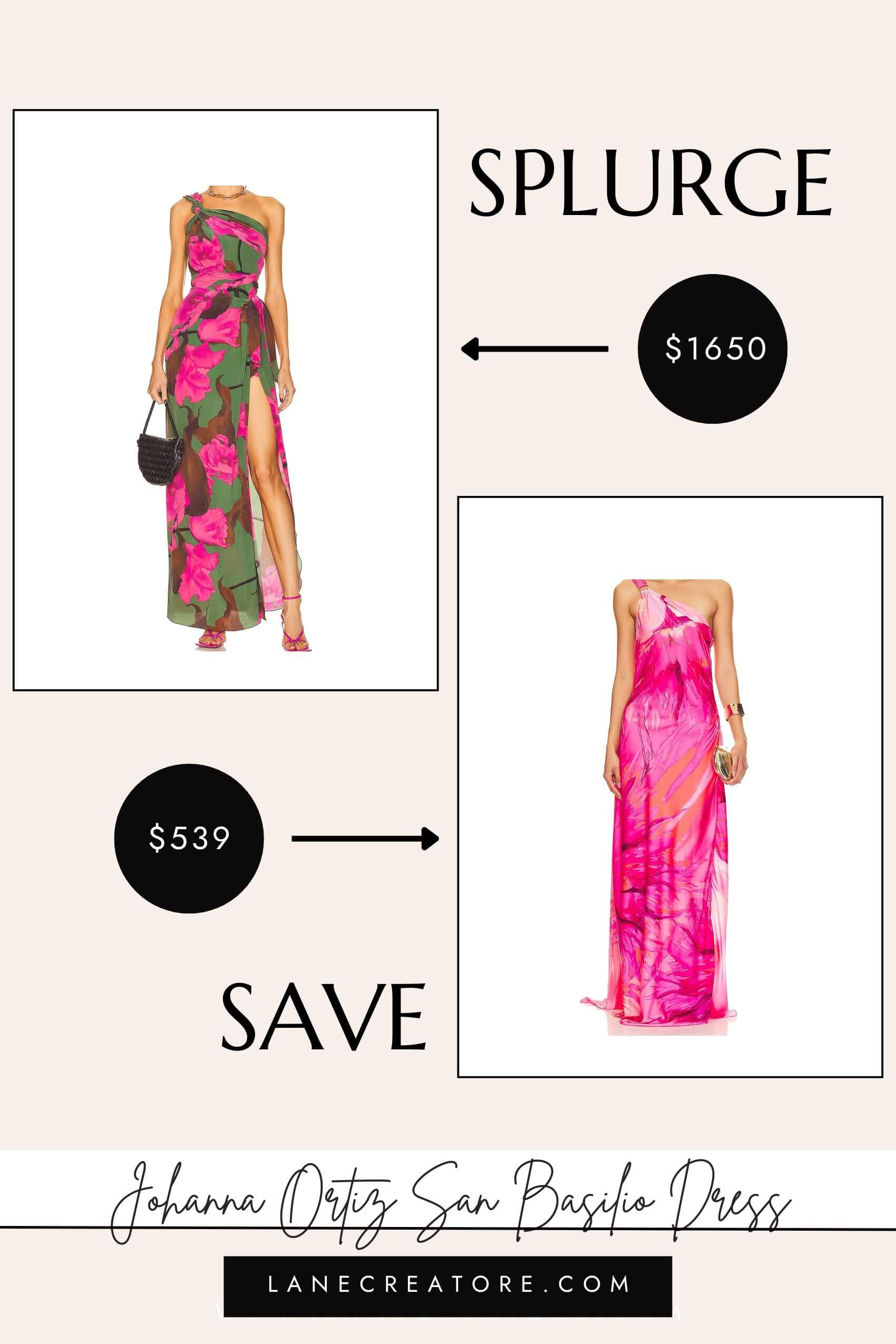  johanna ortiz one shoulder dress dupe