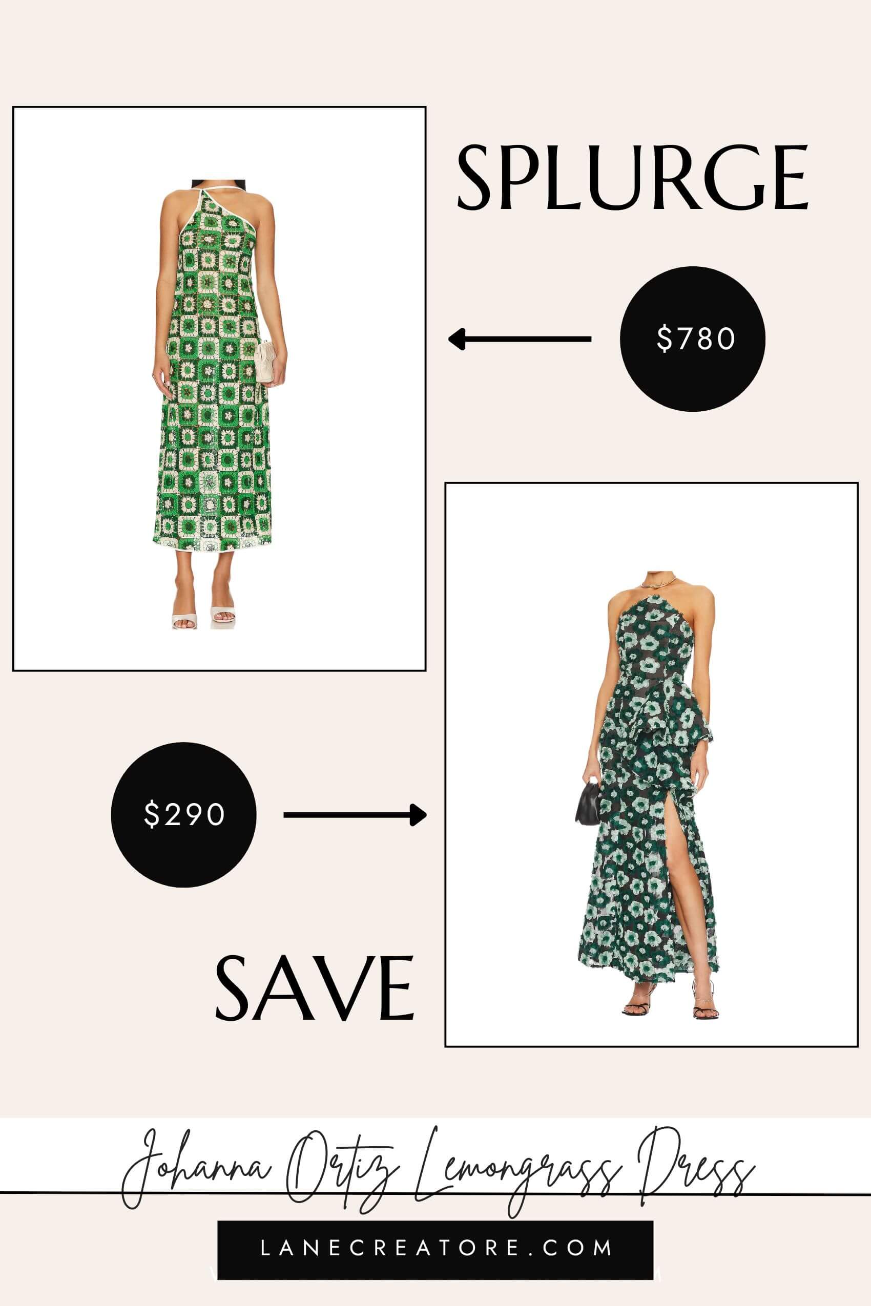 johanna ortiz green lemongrass dress dupe