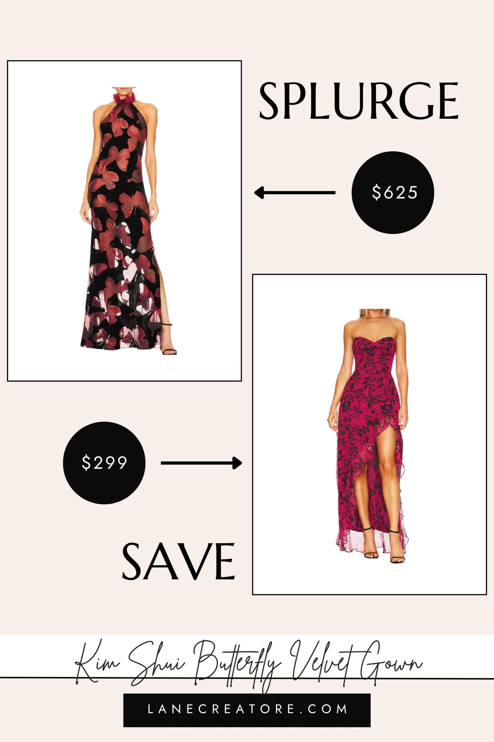 kim shui red butterfly dress dupe