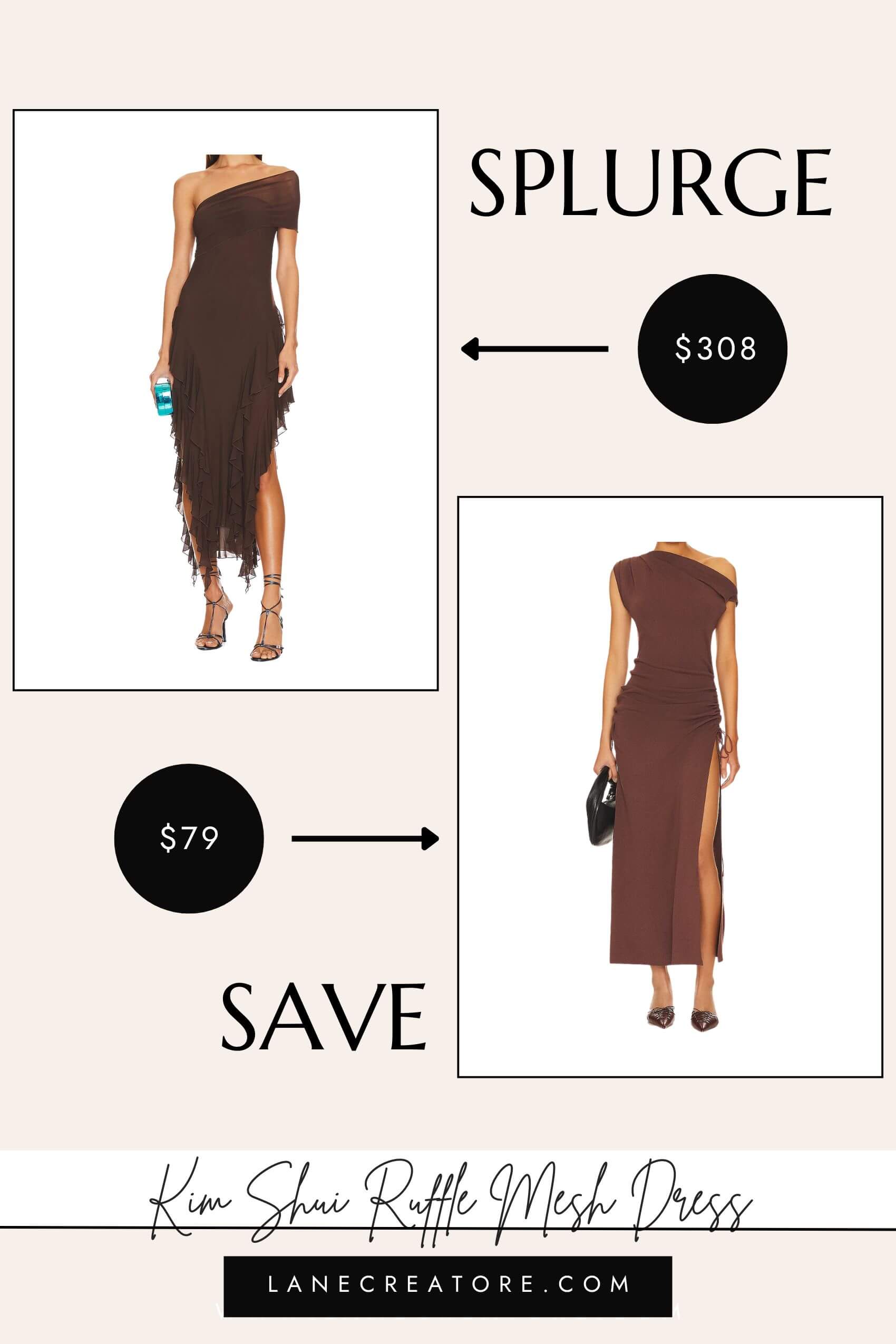 kim shui brown dress dupe