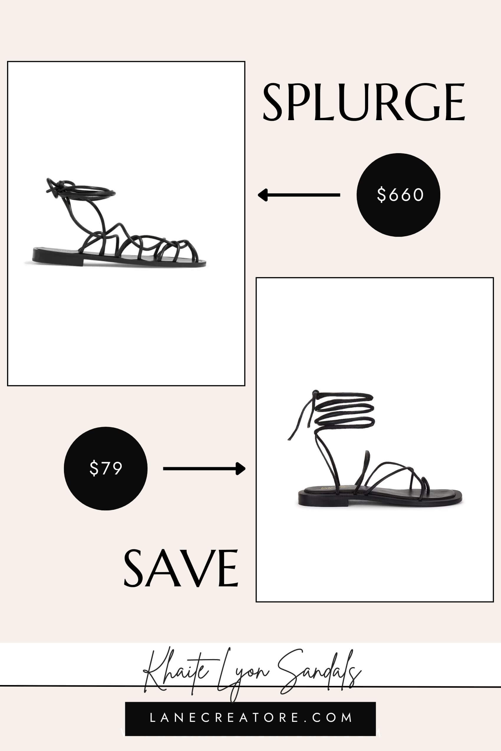 khaite lyon leather sandals dupe
