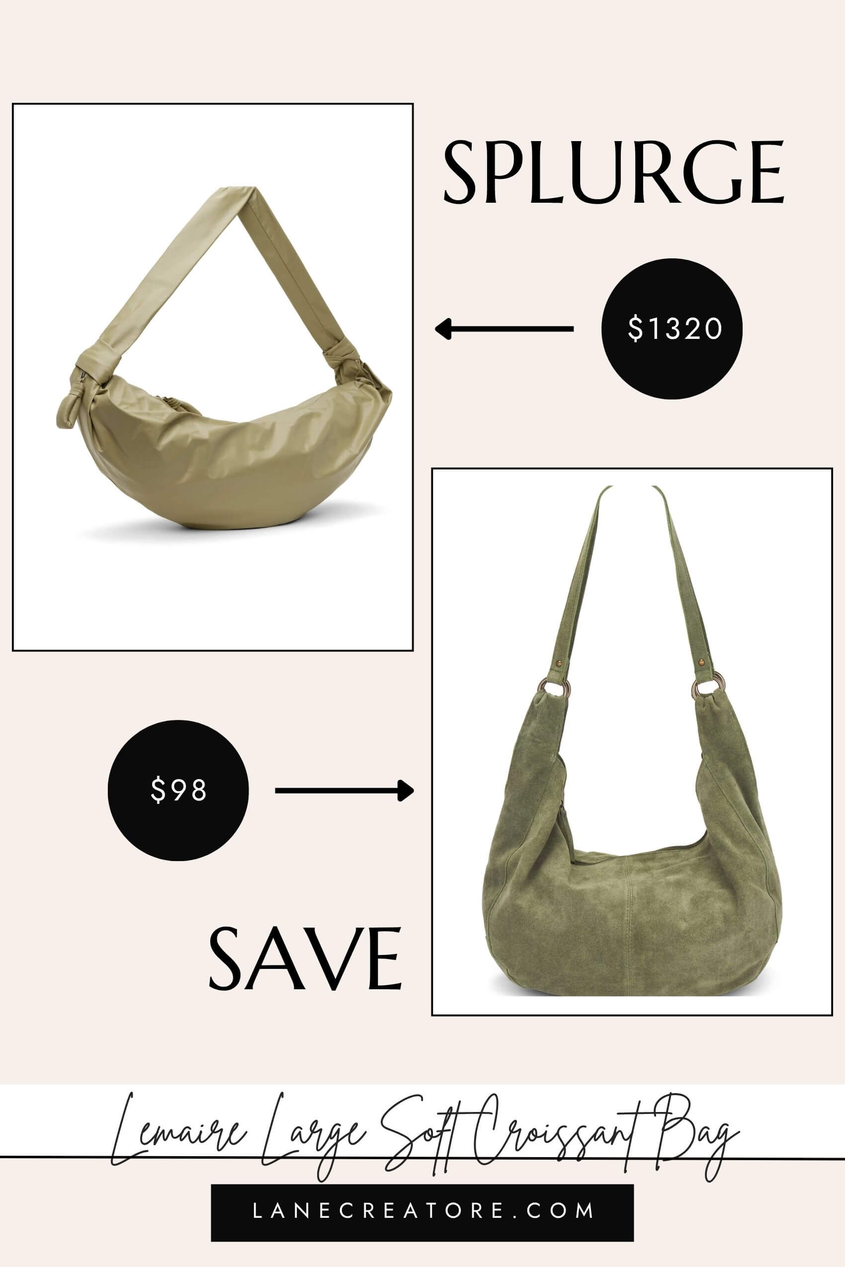 lemaire large soft croissant bag dupe