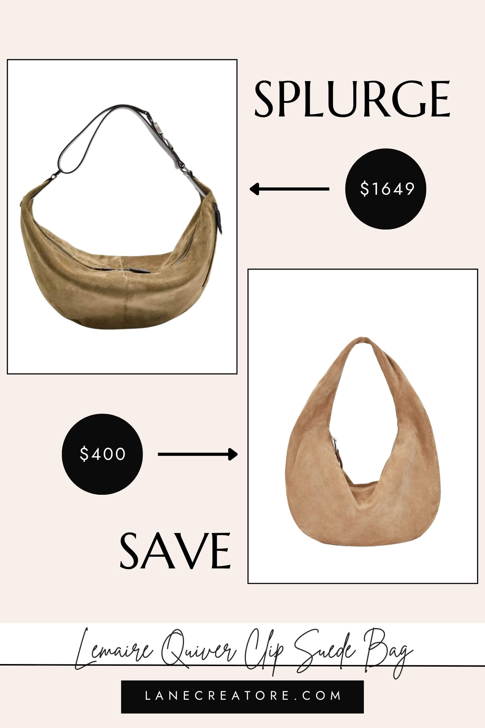 lemaire quiver clip suede bag dupe