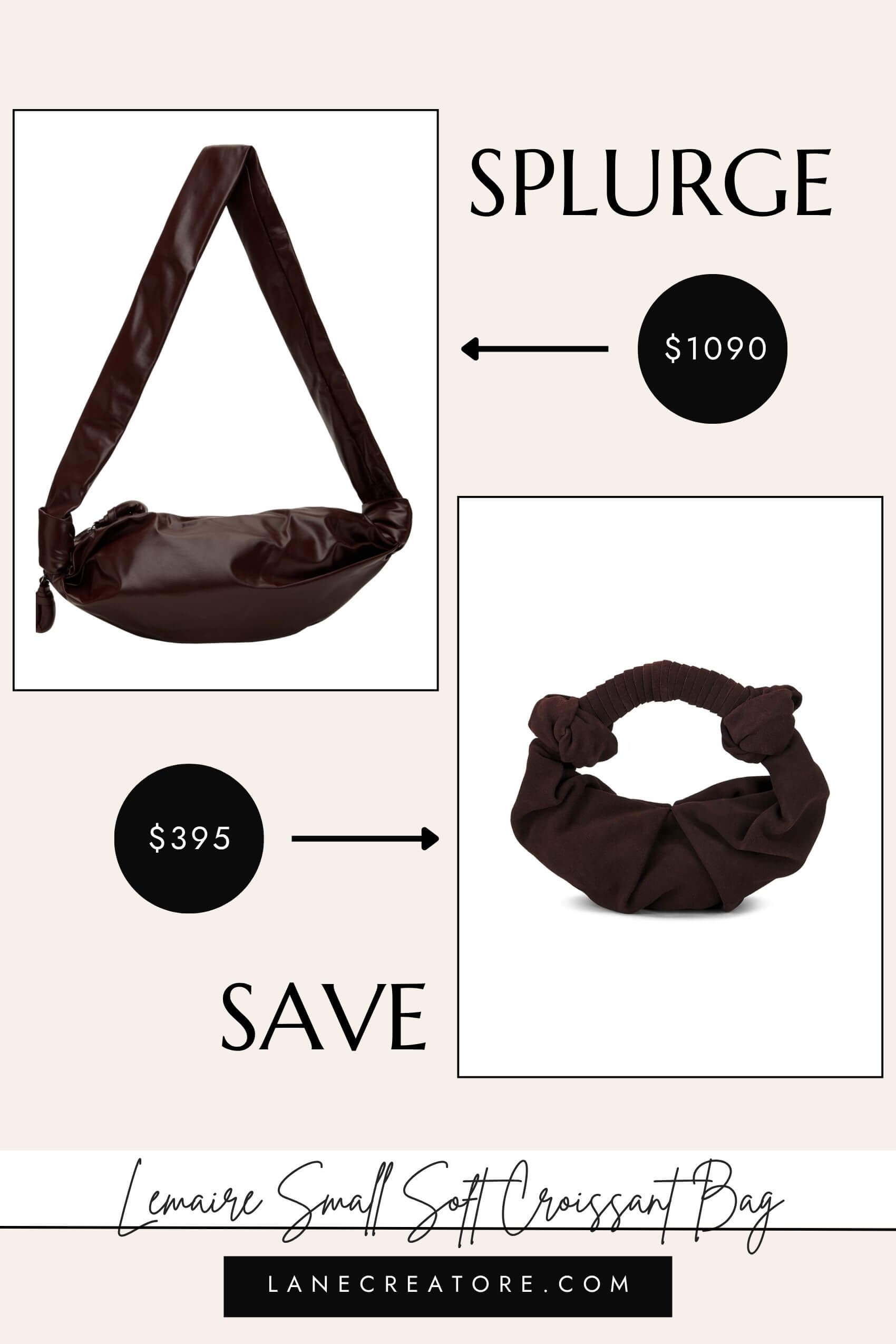 lemaire small soft croissant bag dupe