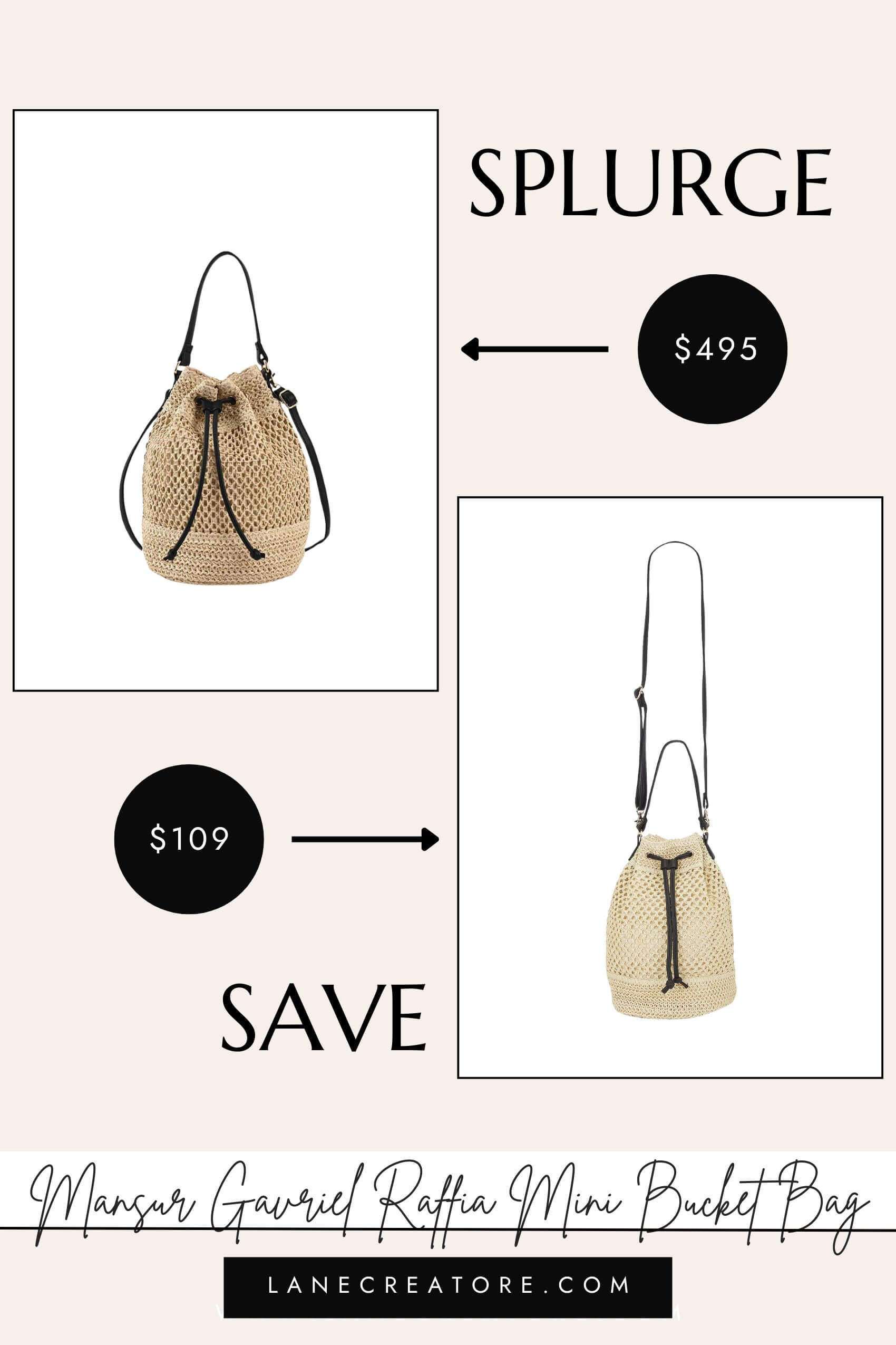 mansur gavriel mini bucket bag dupe