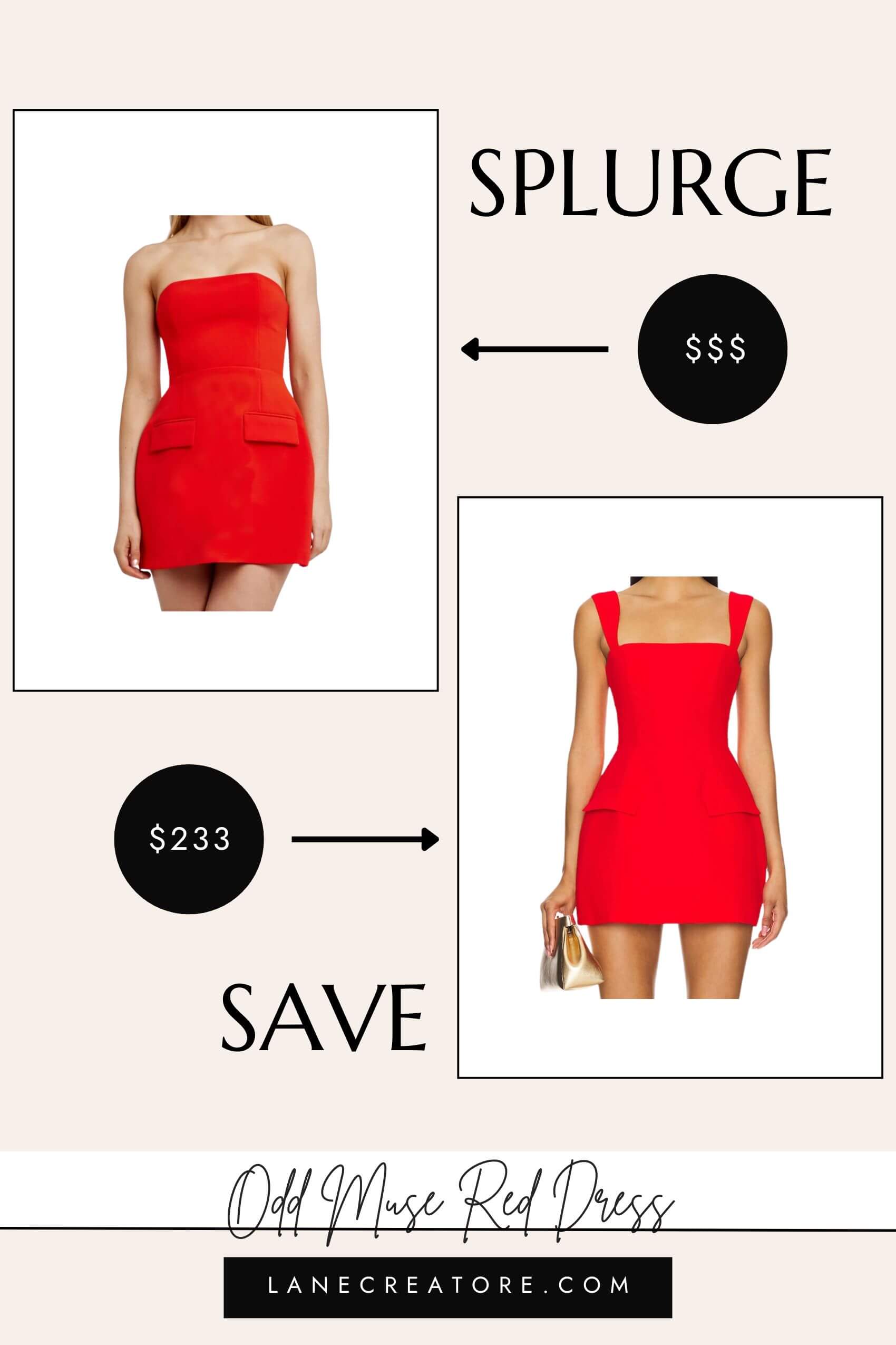 odd muse red dress dupe