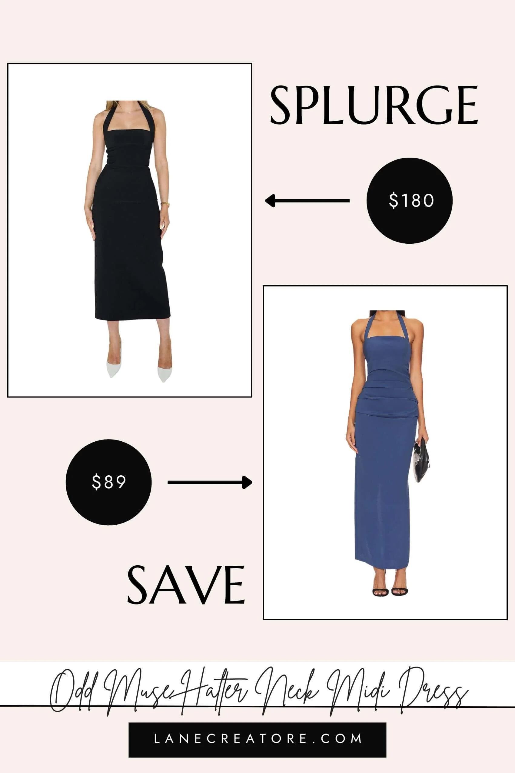 odd muse halter dress dupe