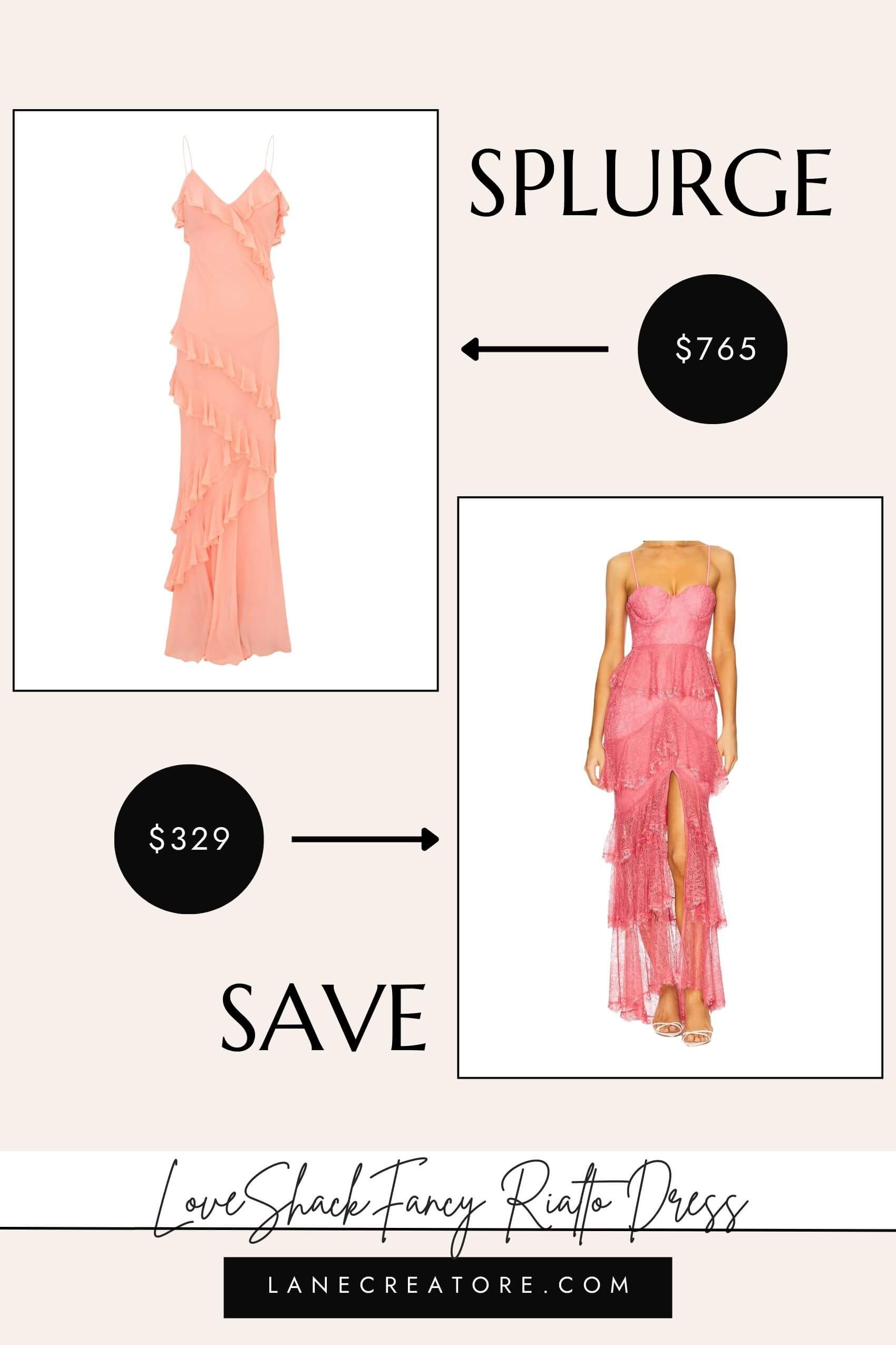 Coral LoveShackFancy Rialto Dress dupe