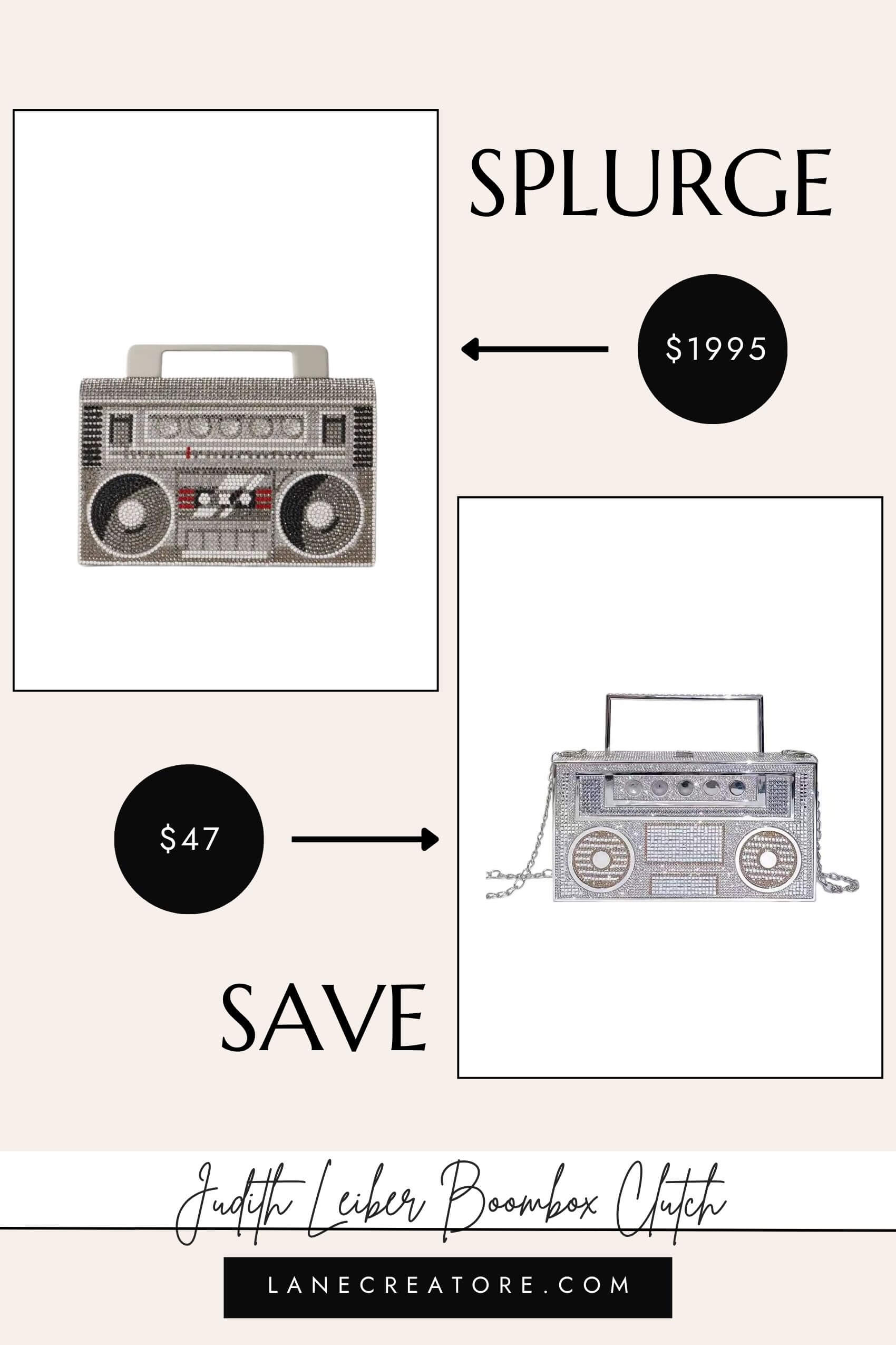 judith leiber boombox clutch dupe