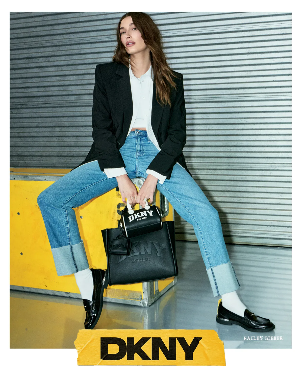 Hailey Bieber for DKNY Fall 2025 | Photo: Mikael Jansson | Source: DKNY