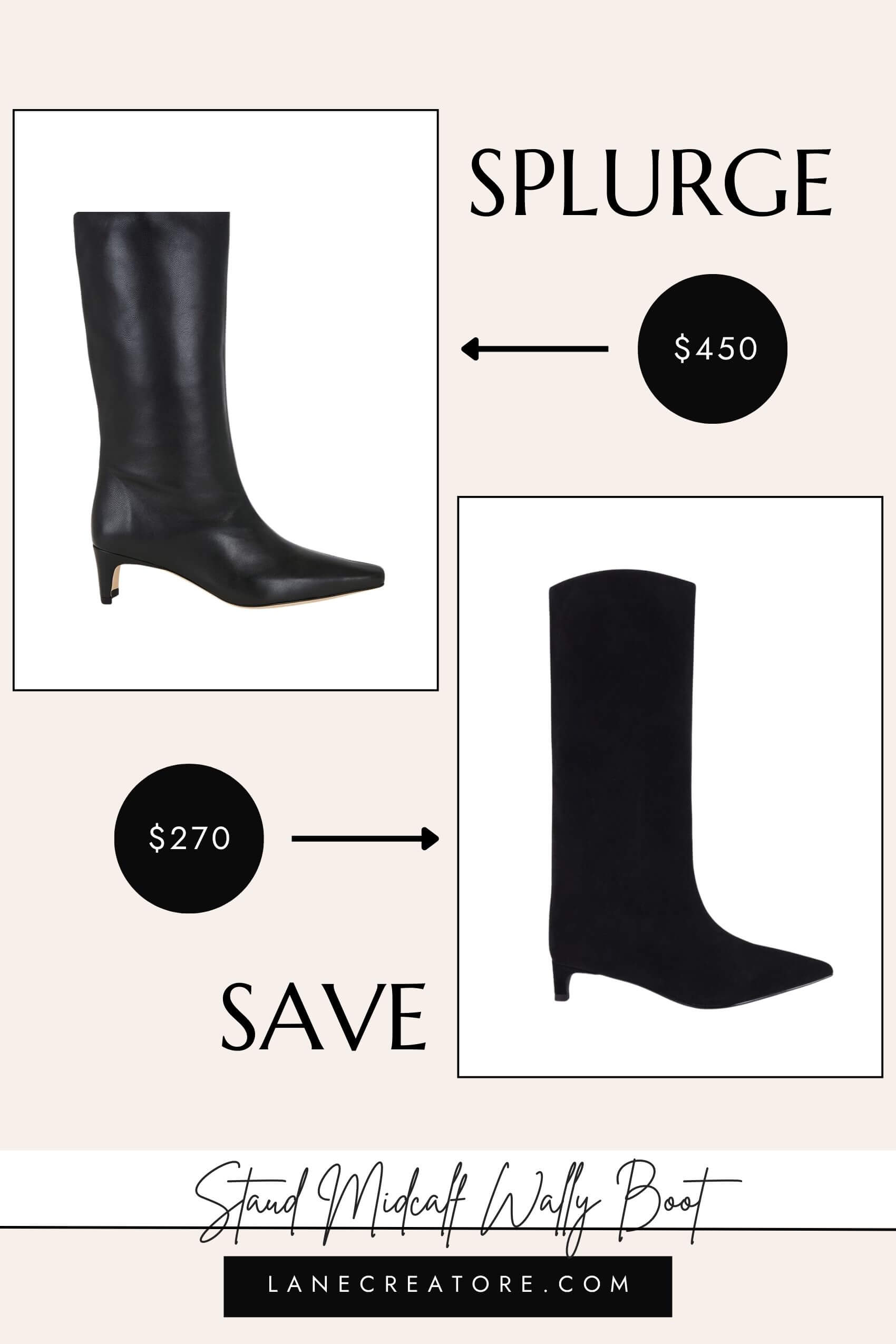 staud midcalf wally boot dupe