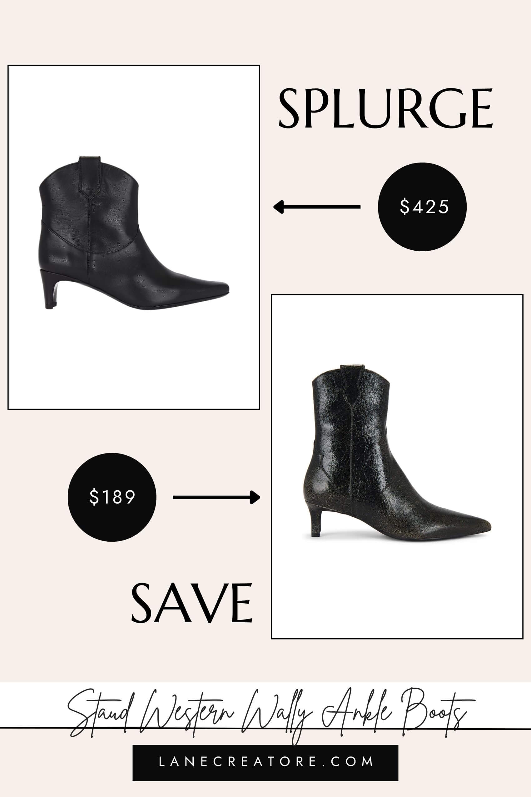 staud western wally ankle boots dupe