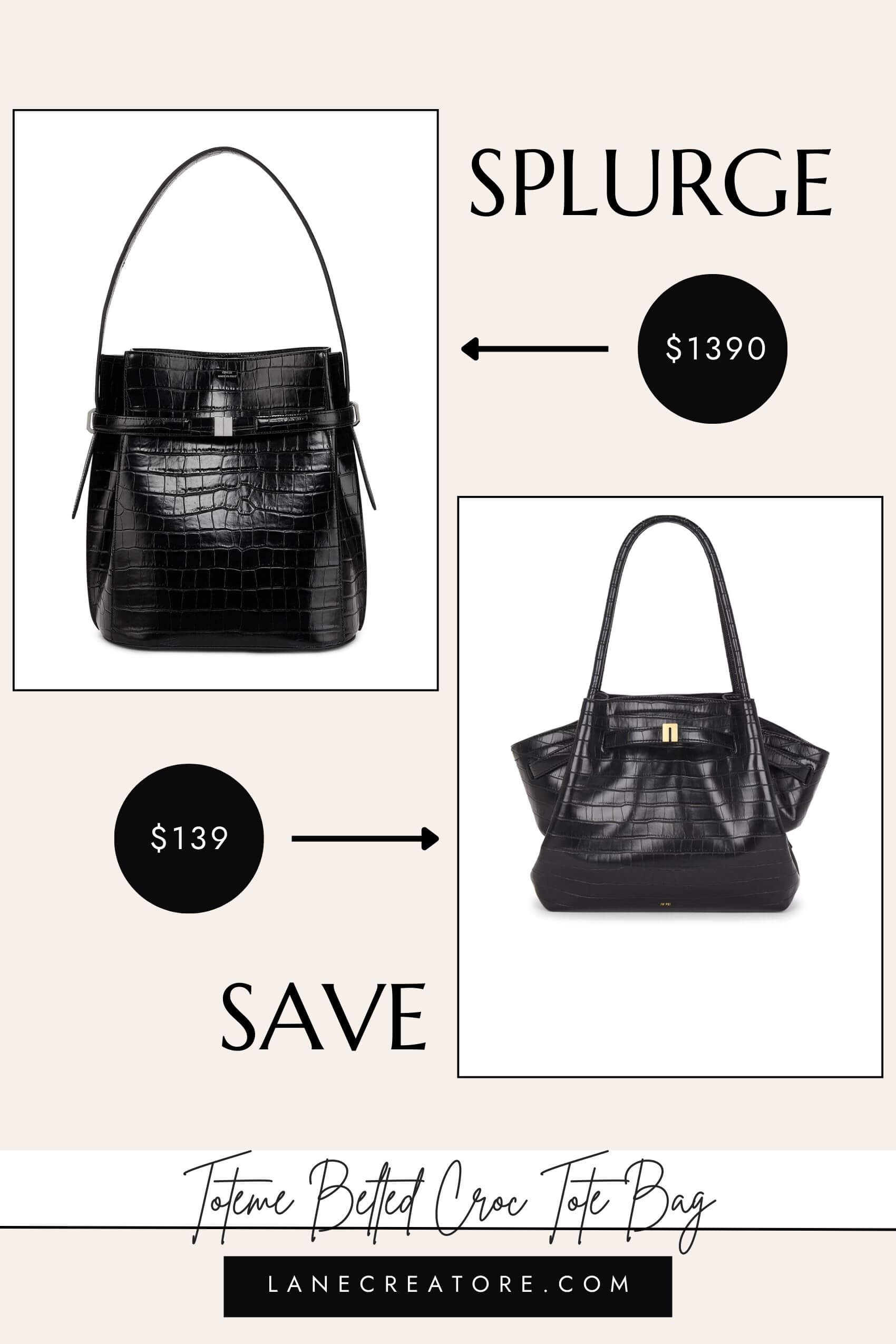 toteme belted croc tote bag dupe