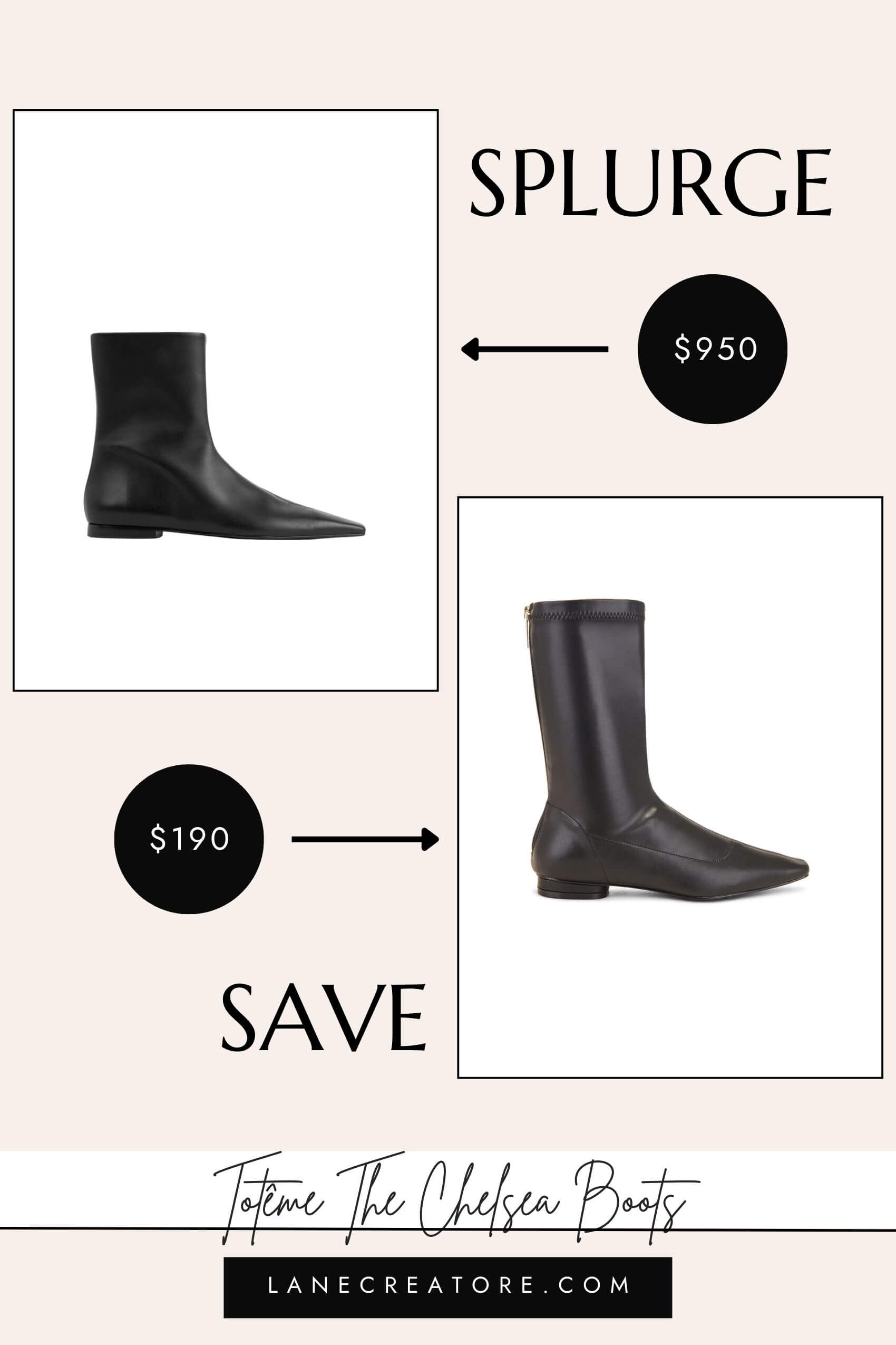 toteme zipped chelsea boots dupe