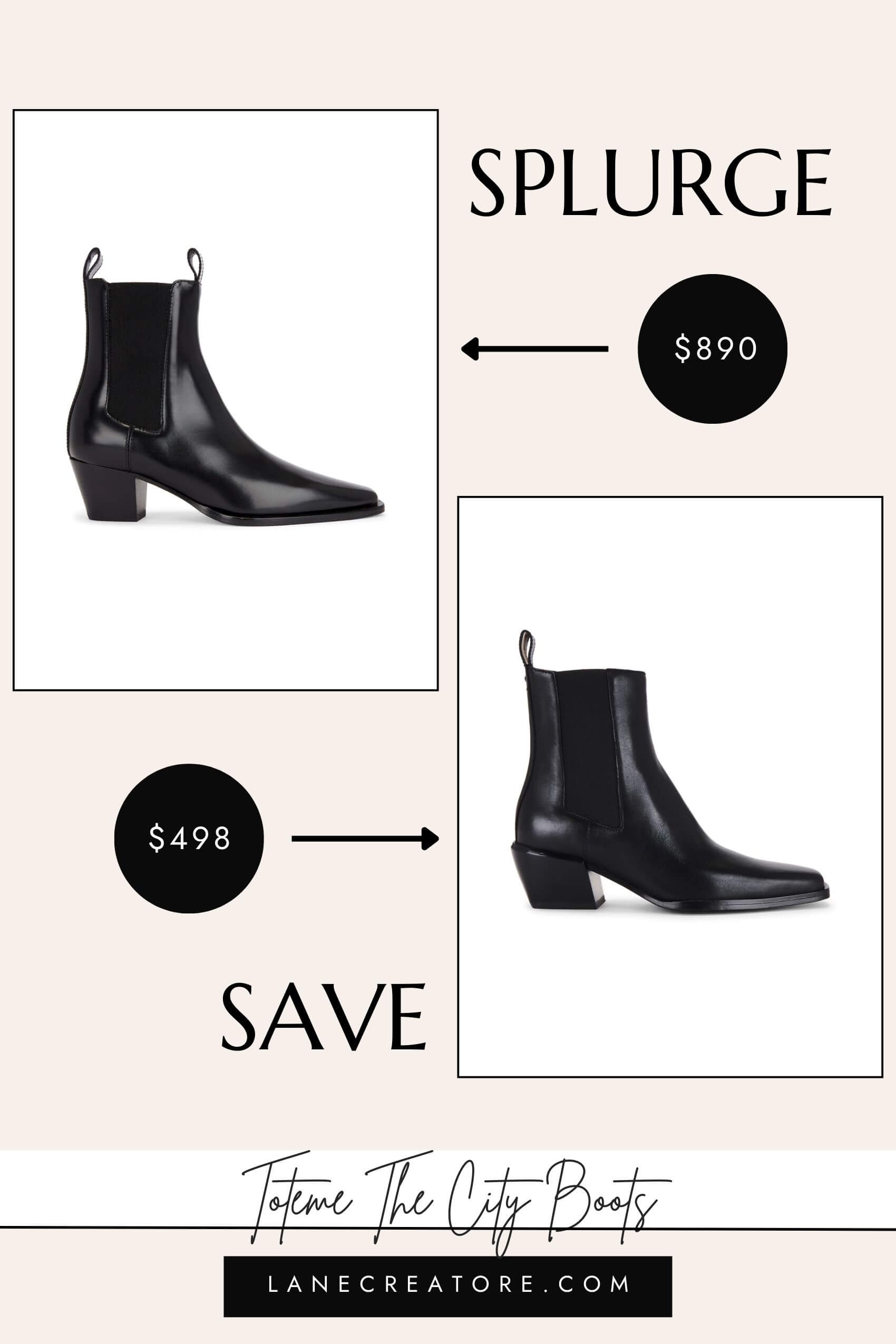 toteme city boots dupe