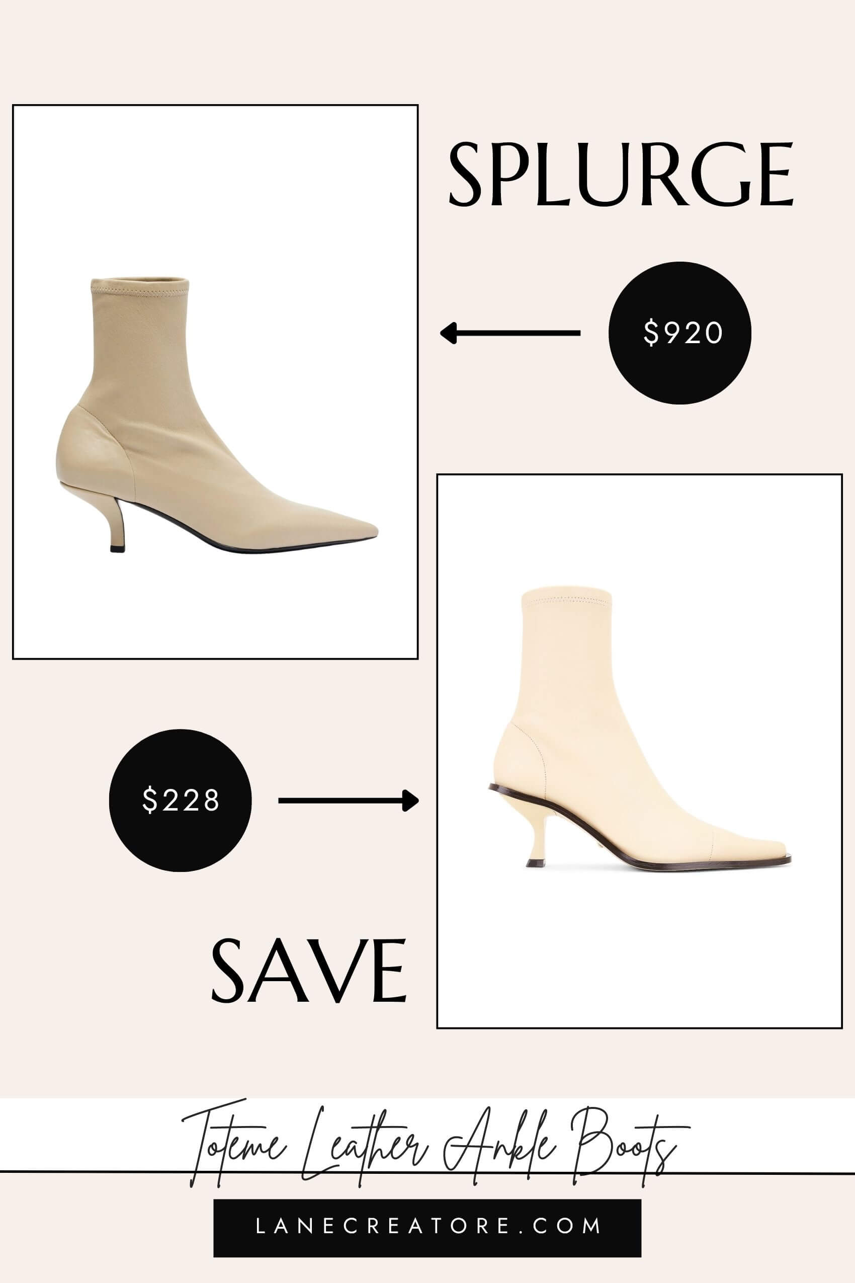 toteme white leather ankle boots dupe