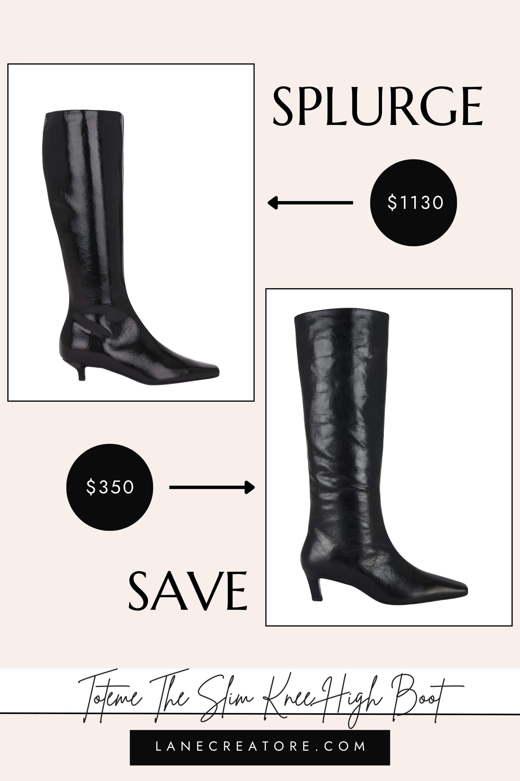 toteme slim knee high boots dupe