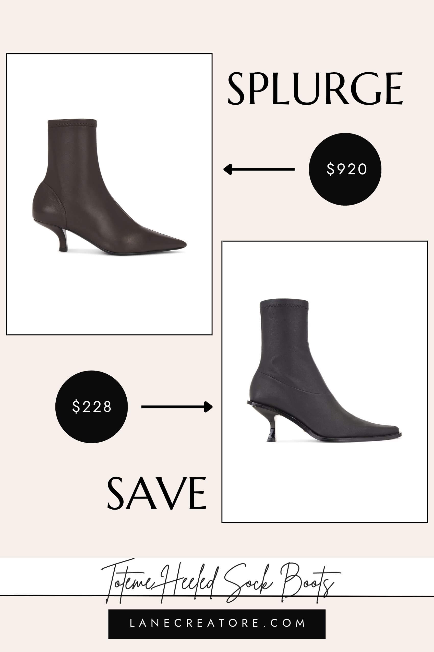 toteme heeled sock boots dupe