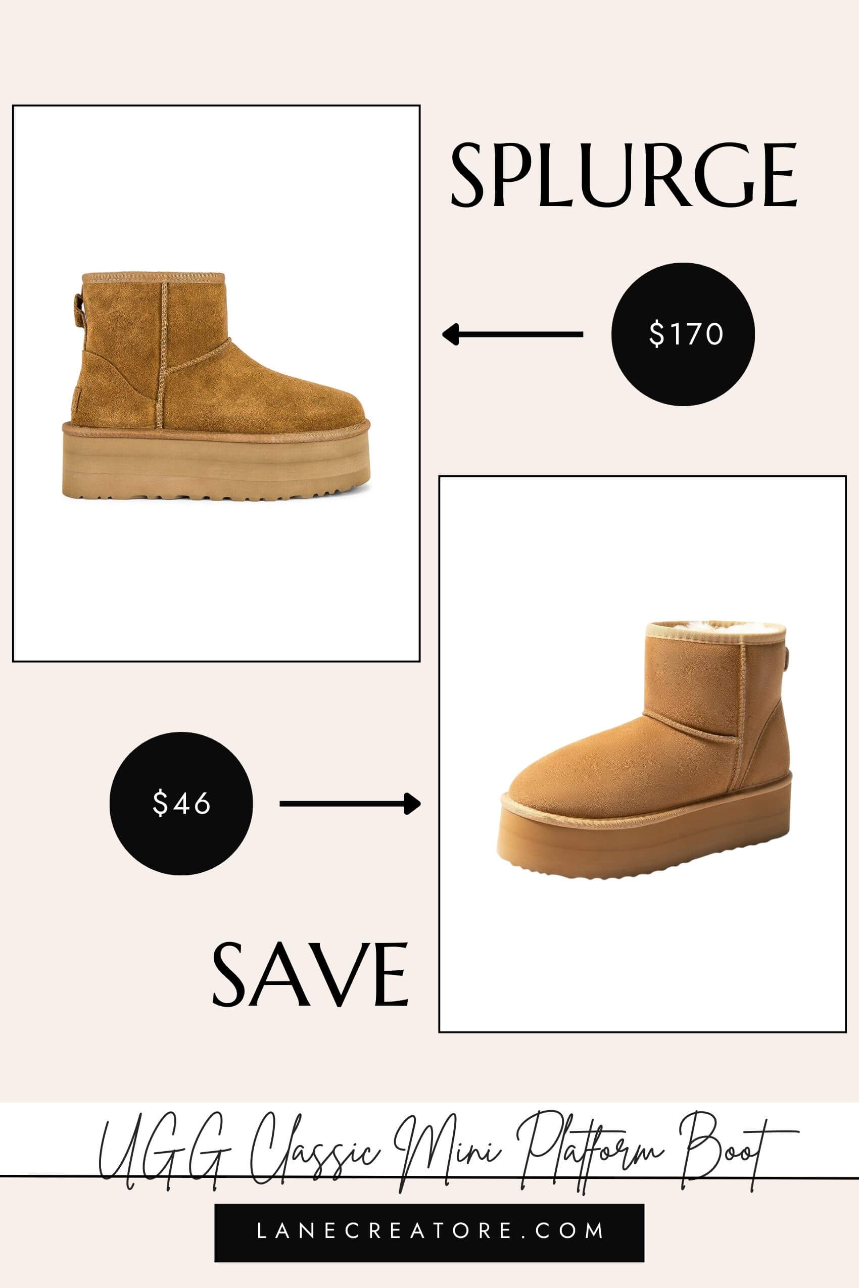 ugg classic mini platform booties dupe