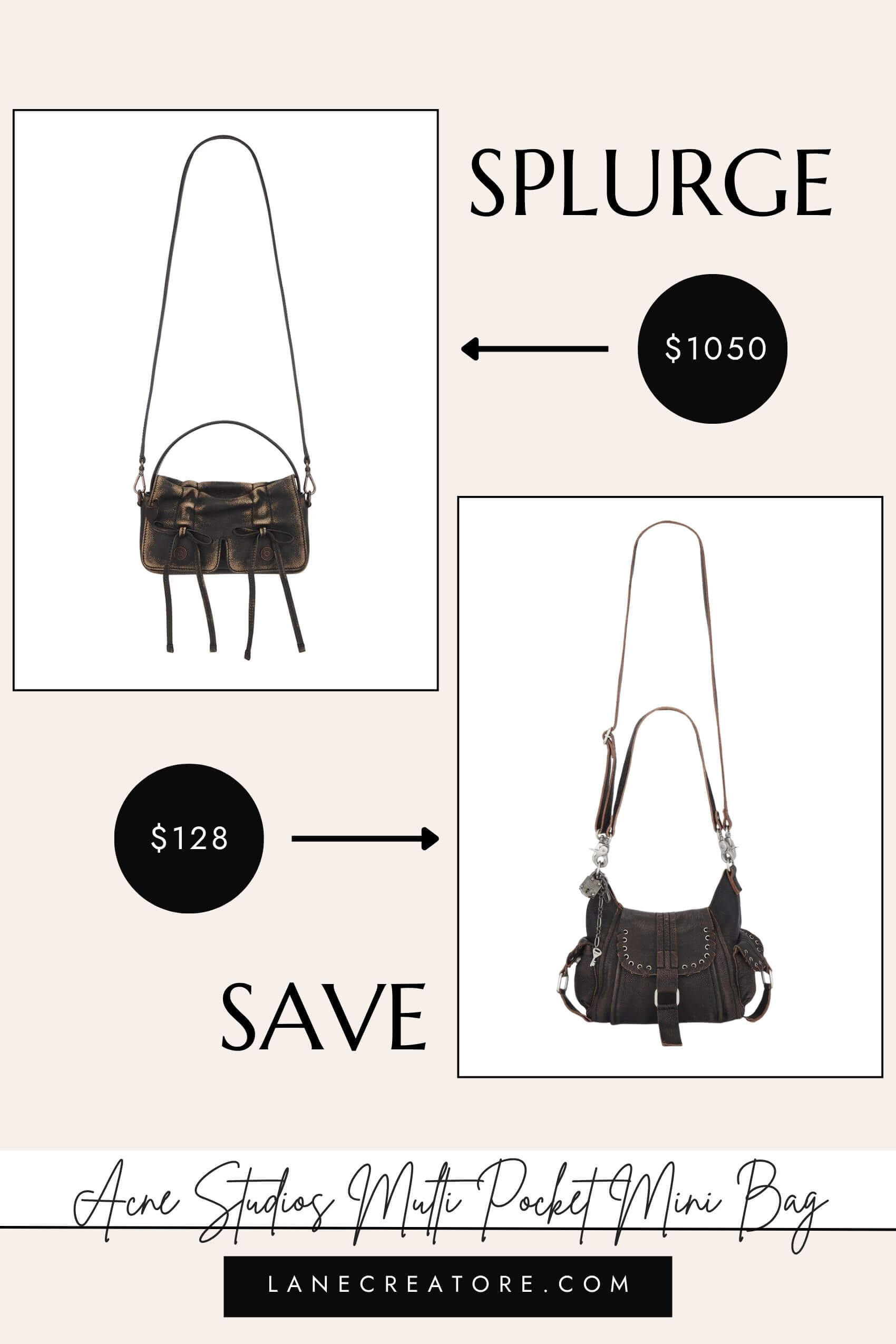 acne studios multipocket mini bag dupe