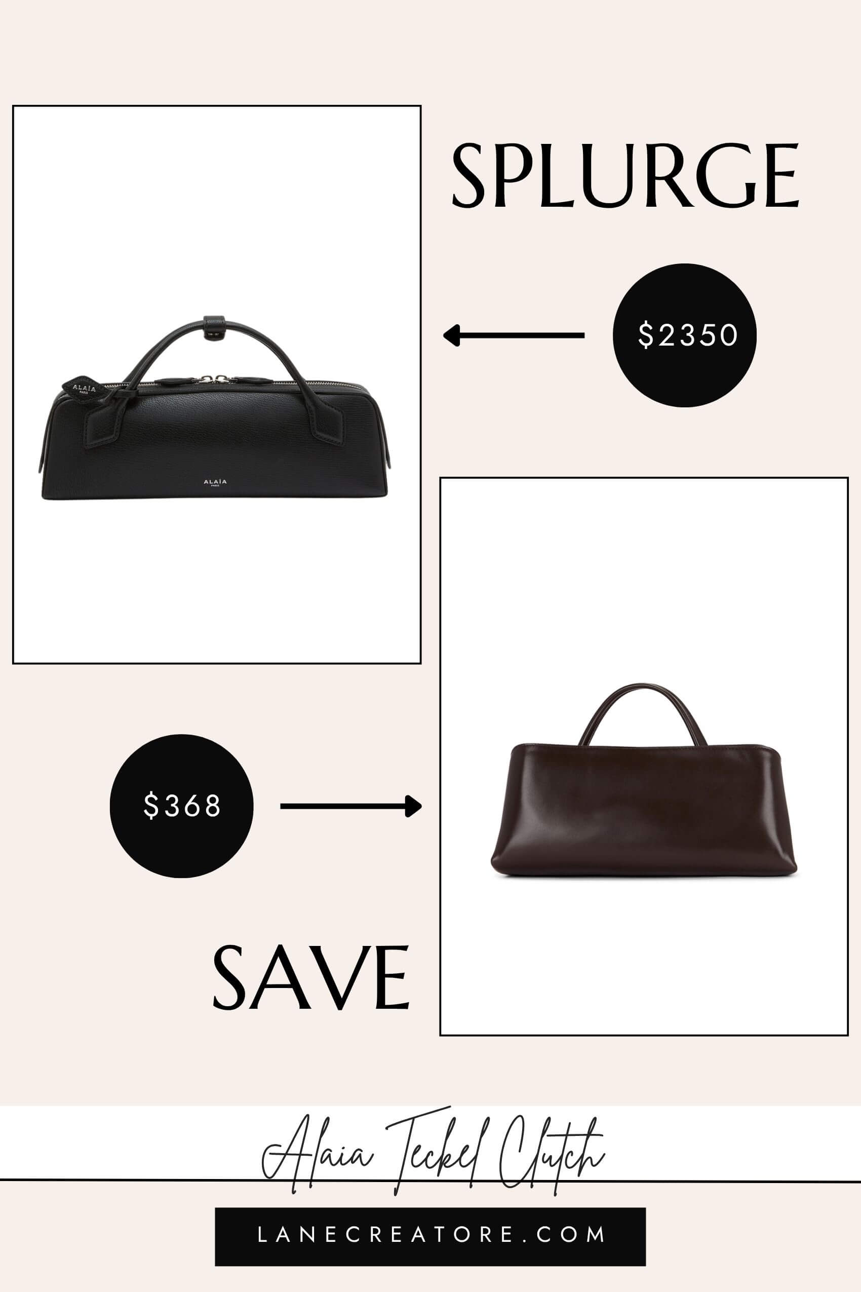 alaia teckel clutch dupe