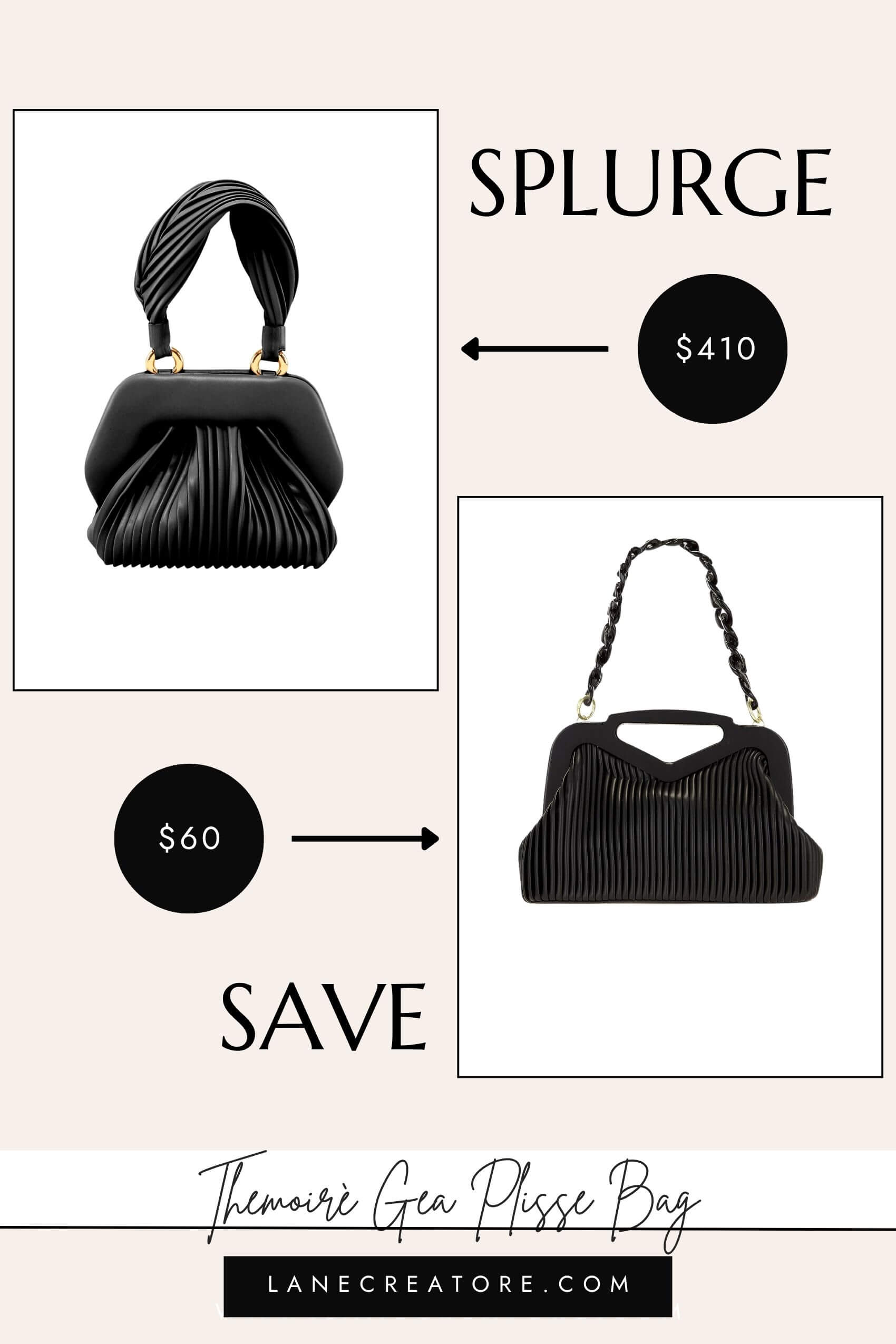 themoire gea plisse bag dupe