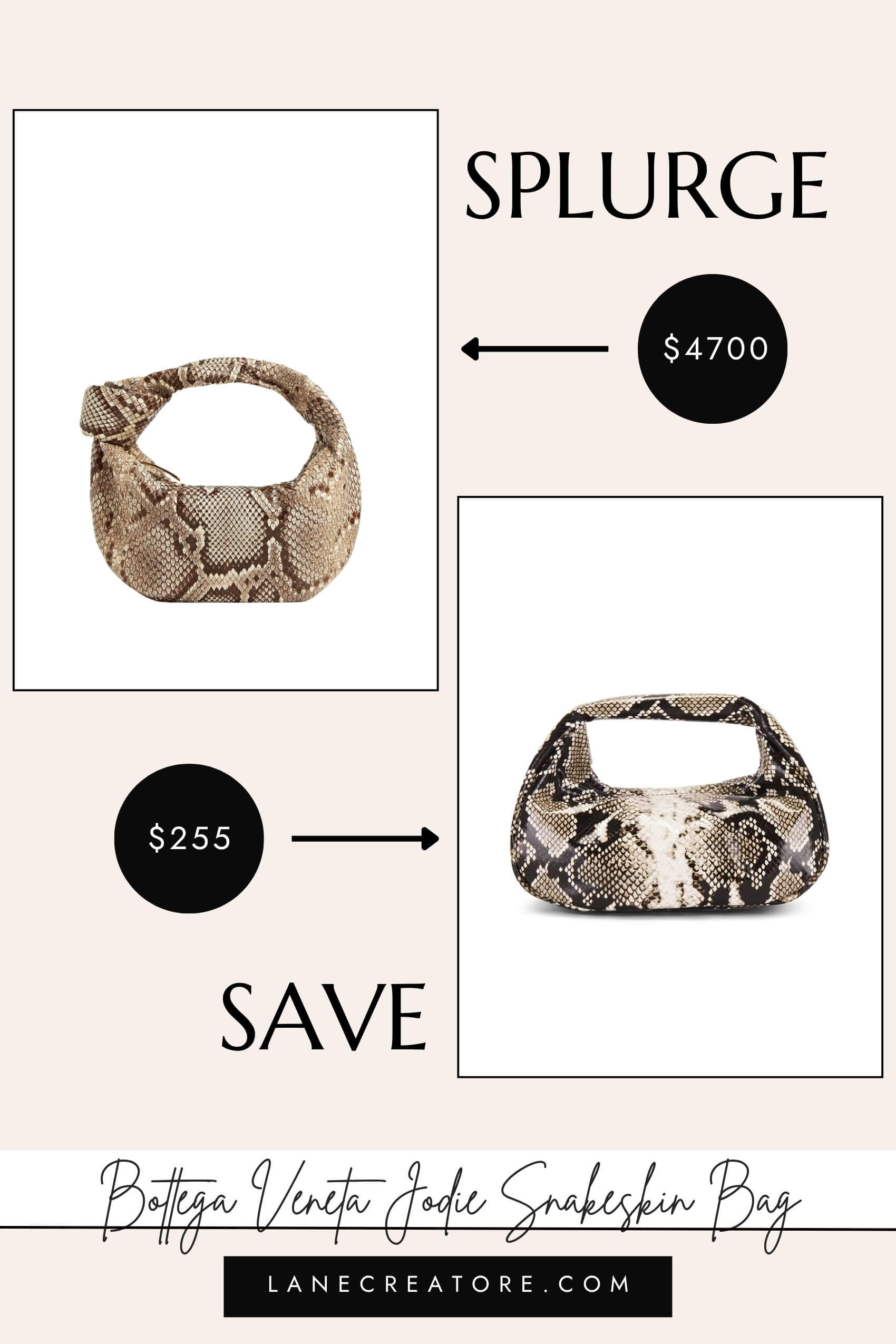 bottega veneta jodie snakeskin bag dupe