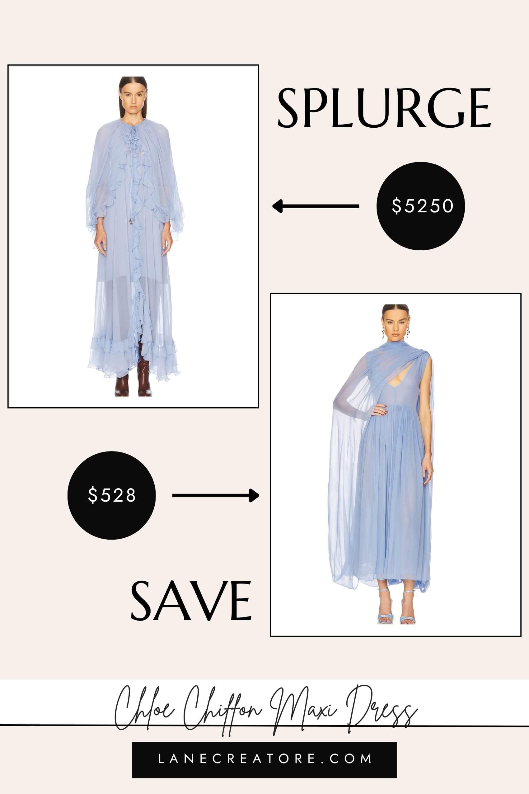 chloe blue chiffon maxi dress dupe